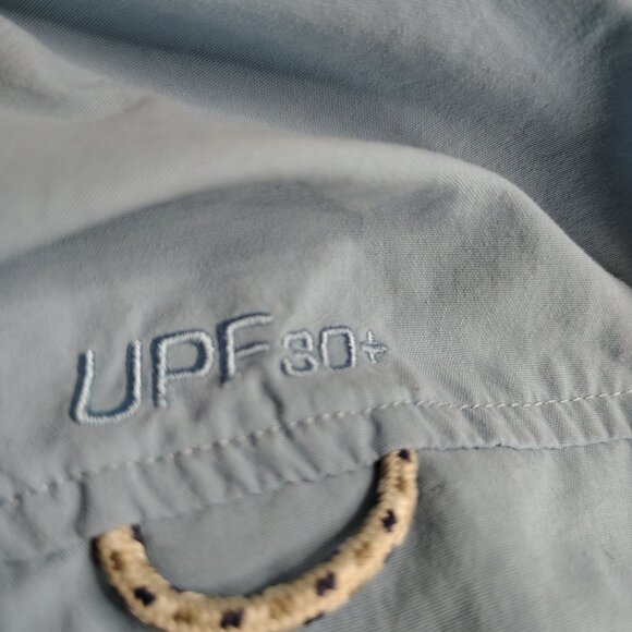 Vintage Columbia PFG Shirt Size Lar Blue Nylon Fishing Sun Protection UV Shield - Picture 6 of 12